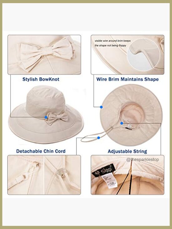 Packable Cotton Sun Hat with Wide Brim UV Protection for Women main image 4